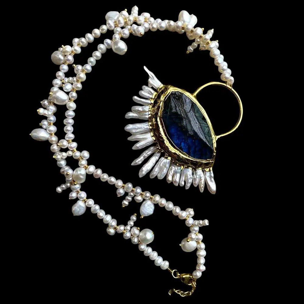 Natural Multi Shape Freshwater pearl Necklace