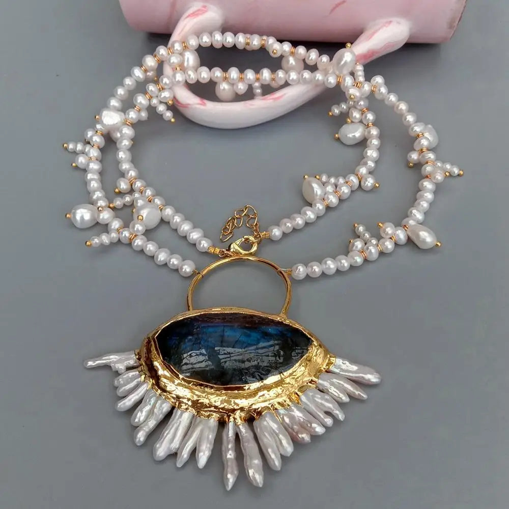 Natural Multi Shape Freshwater pearl Necklace