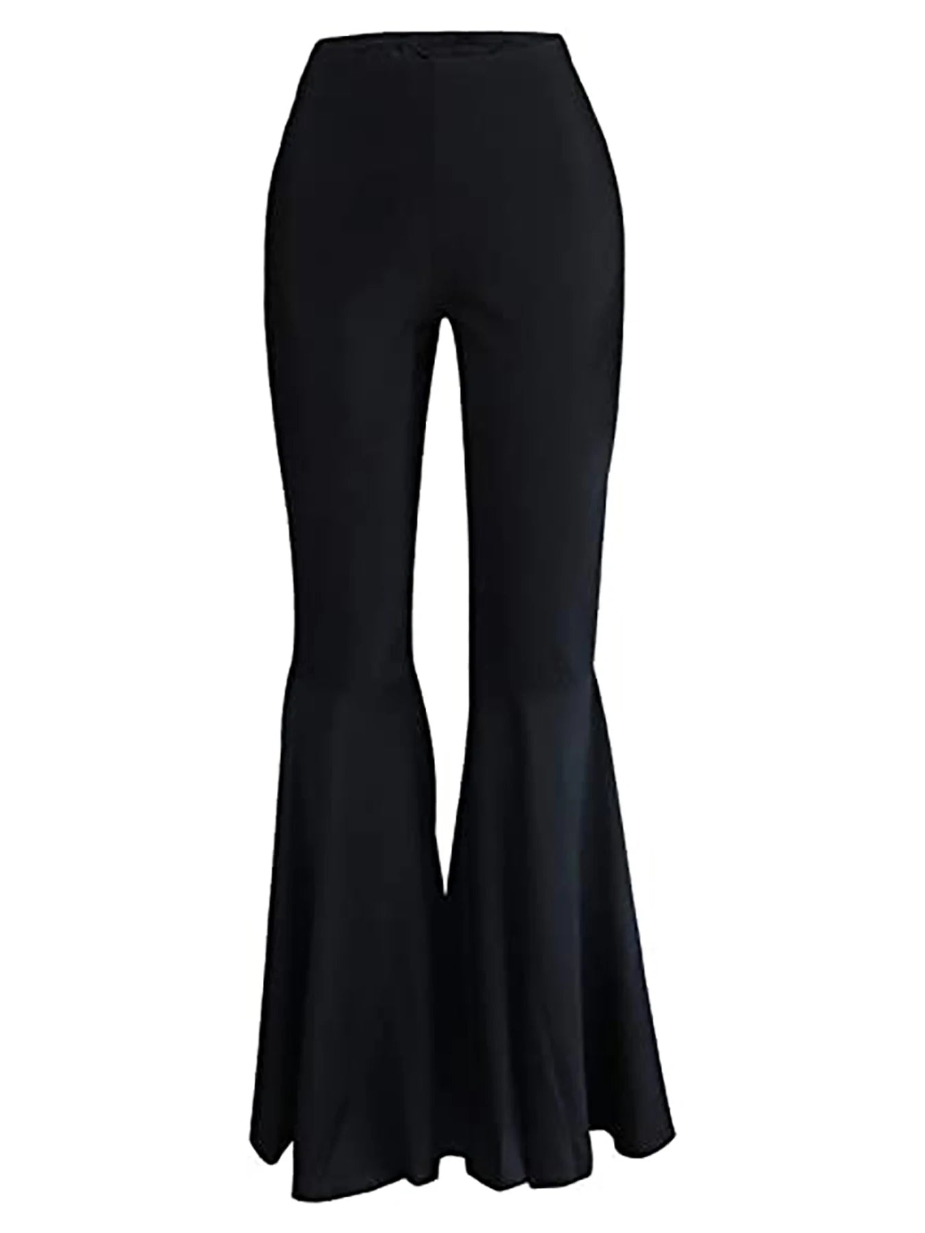 Trendy bell-bottomed knitted trousers