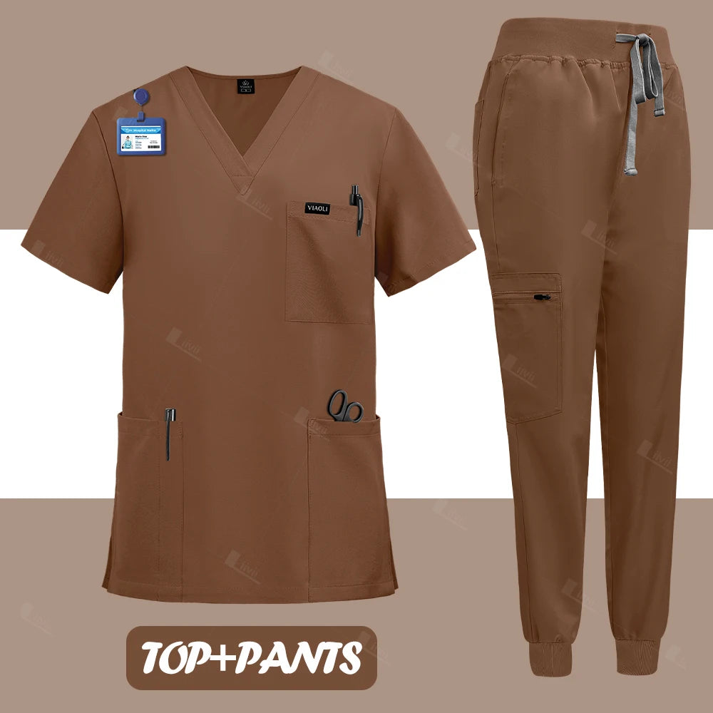 Surgical nurse uniform medical scrubs set