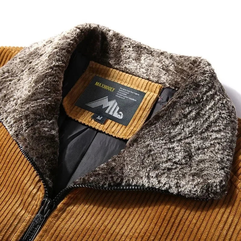 Men's warm winter corduroy jacket