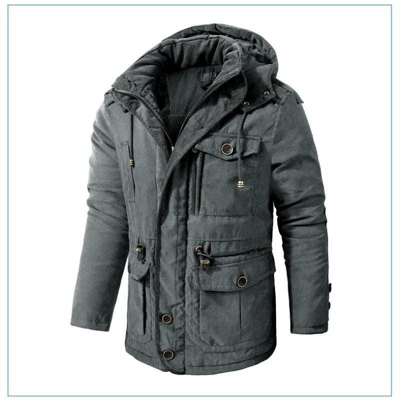 Lamb wool hooded cotton jacket
