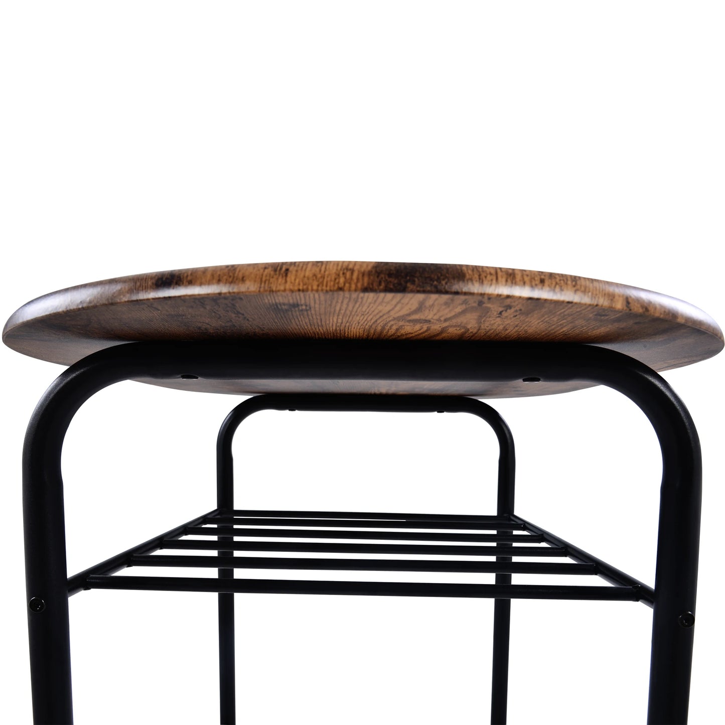 Wooden steel frame 3-piece dining table & chair set