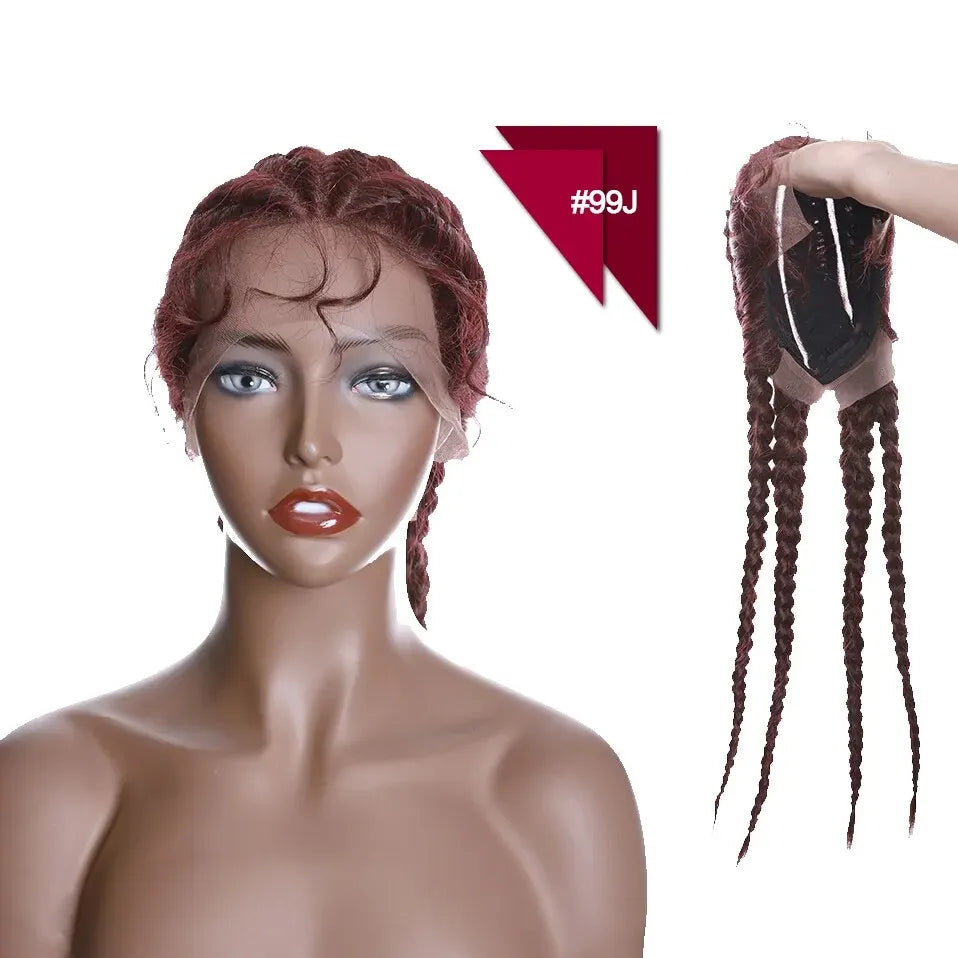 Synthetic 27inches dutch braids wig with baby hair