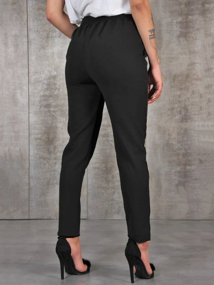 Casual slim chiffon high waist pants