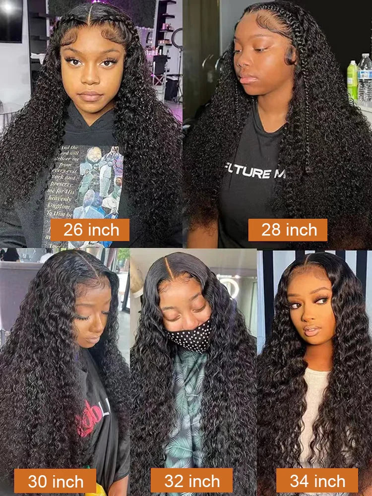 Deep wave human hair frontal wig