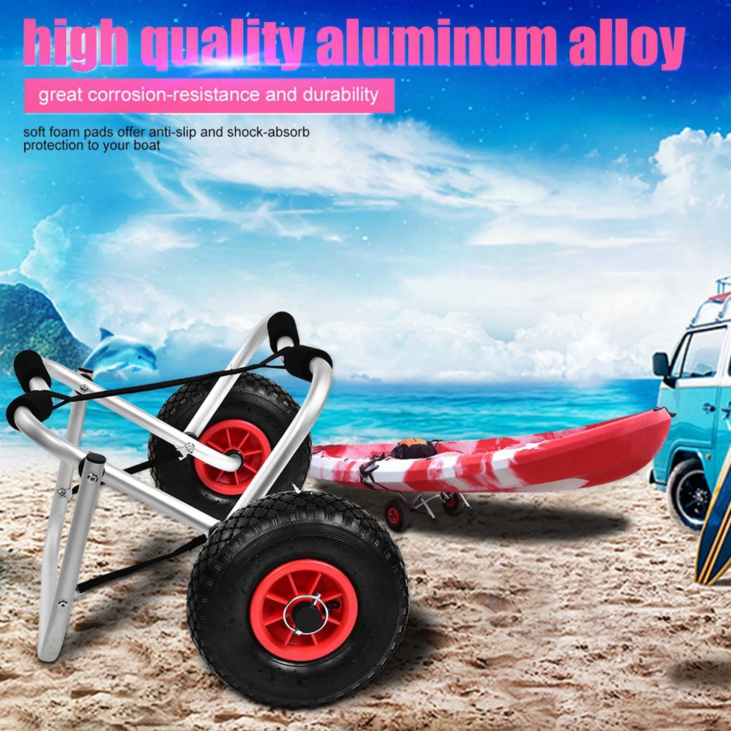 Aluminum alloy transport kayak trolley