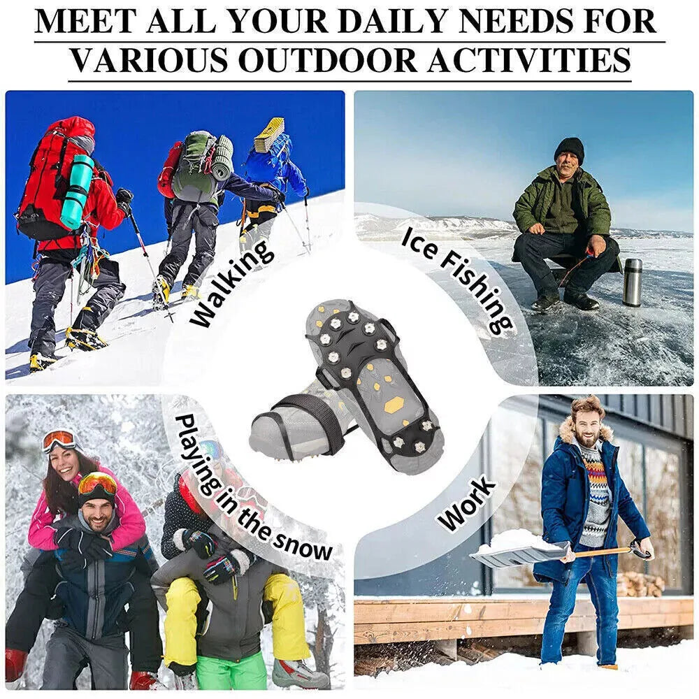 Snow ice anti slip grippers for boots