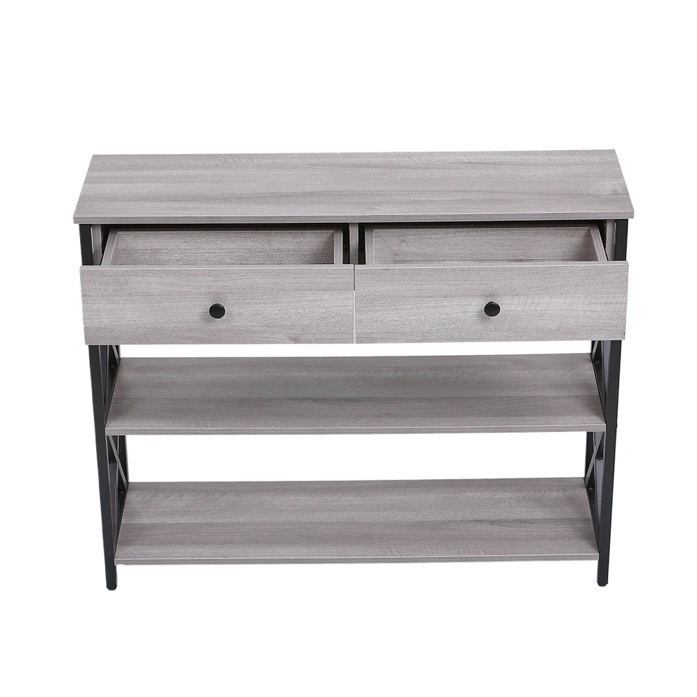 Wooden console table with drawers