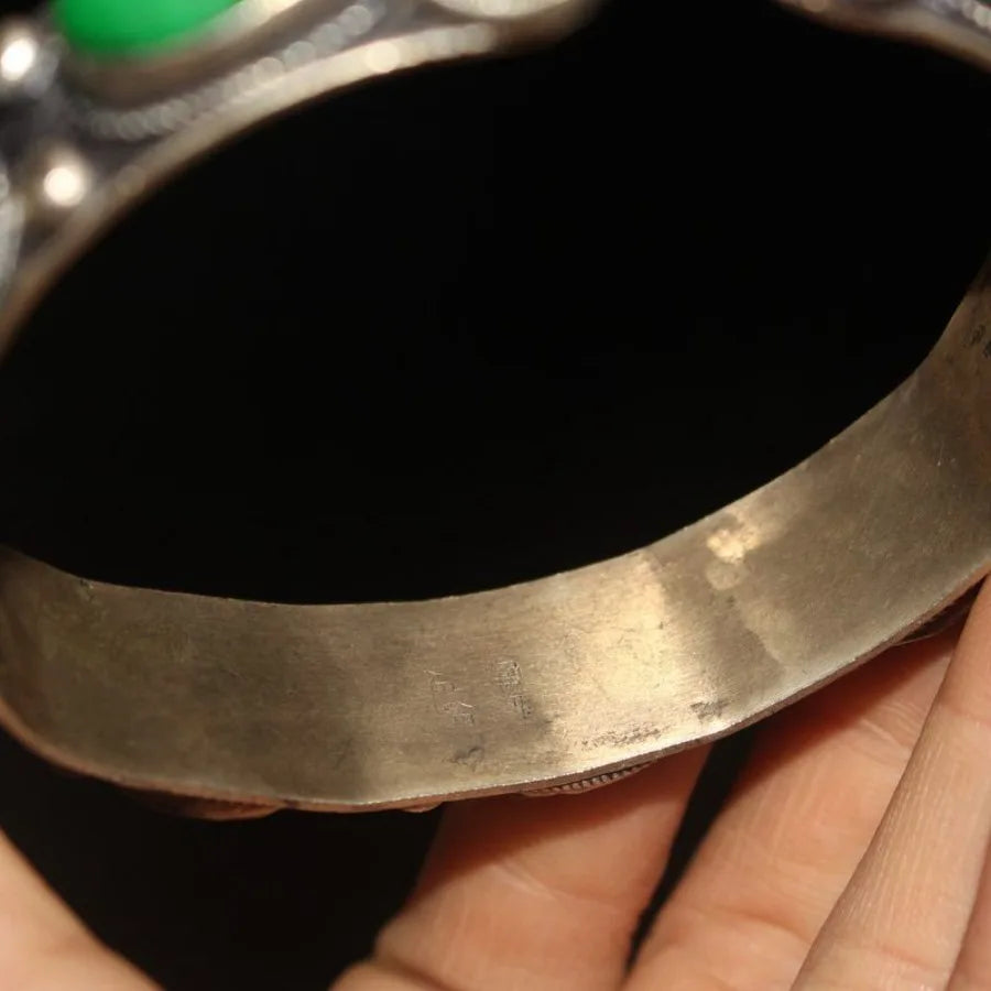 Antique Distressed White Bronze Bracelet