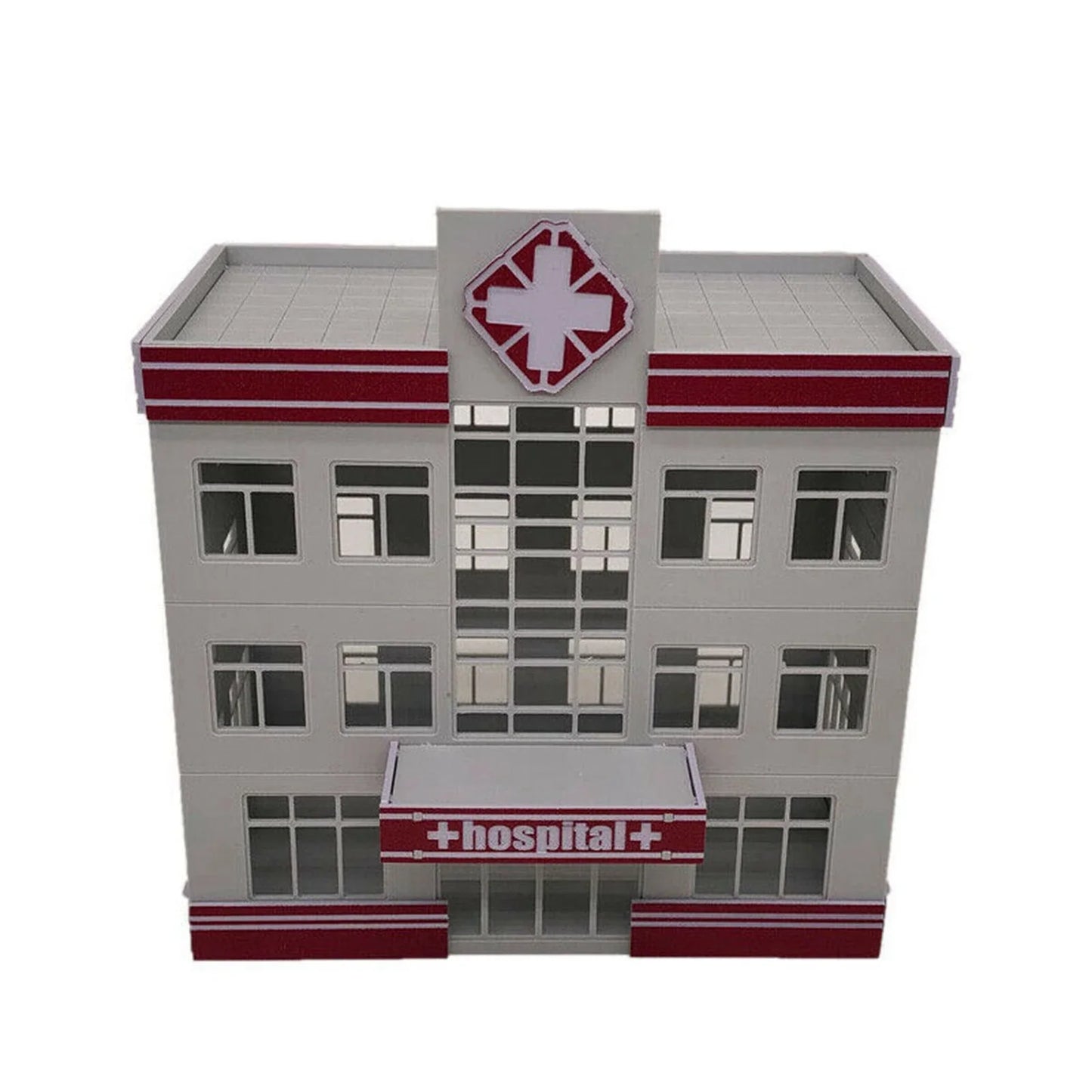 Railroad scenery modern medical centre hospital building diy