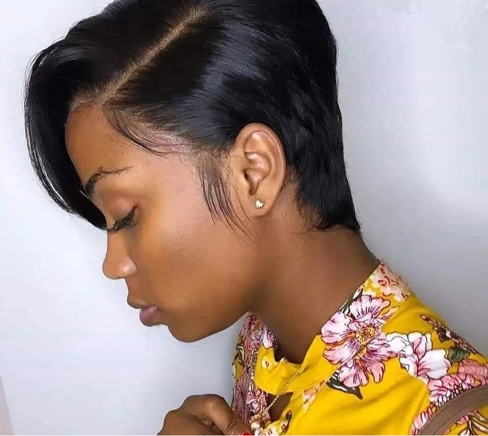 T part lace front short bob pixie cut wig