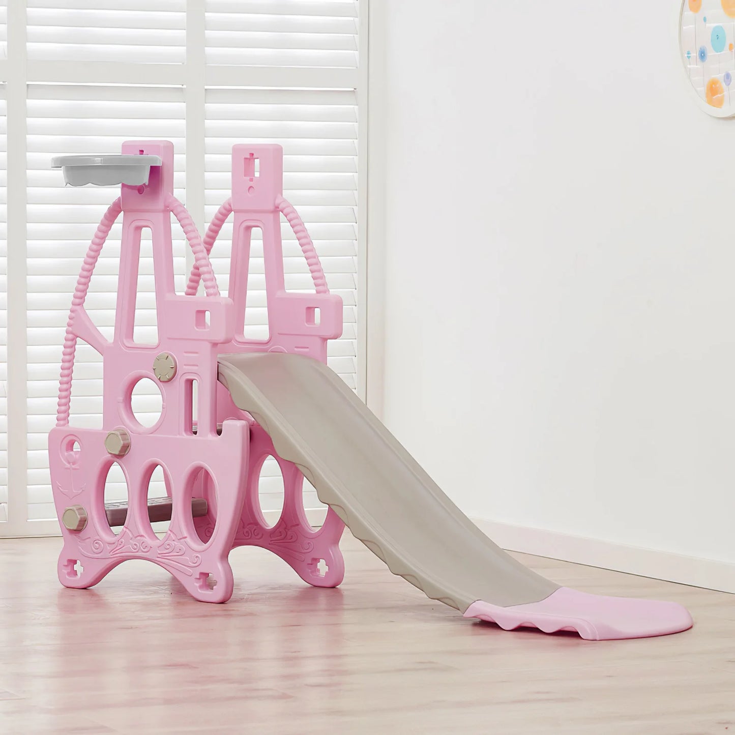 3 in 1 kids garden climber slide & swing set