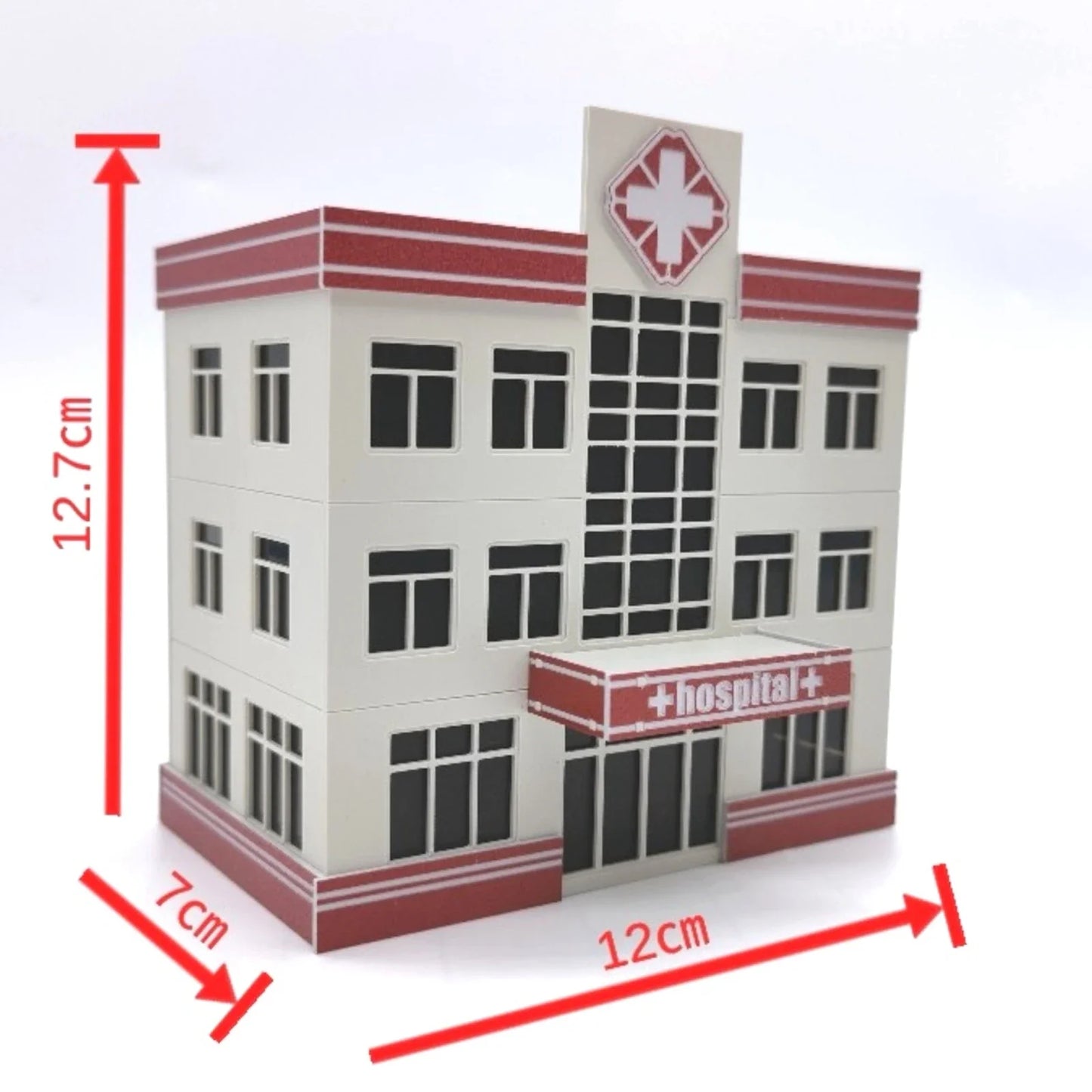 Railroad scenery modern medical centre hospital building diy