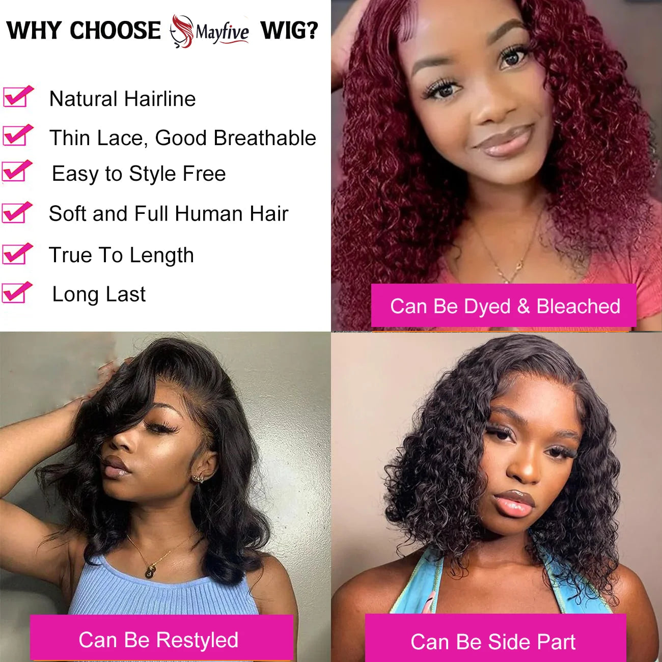 Deep wave transparent hd lace front wig