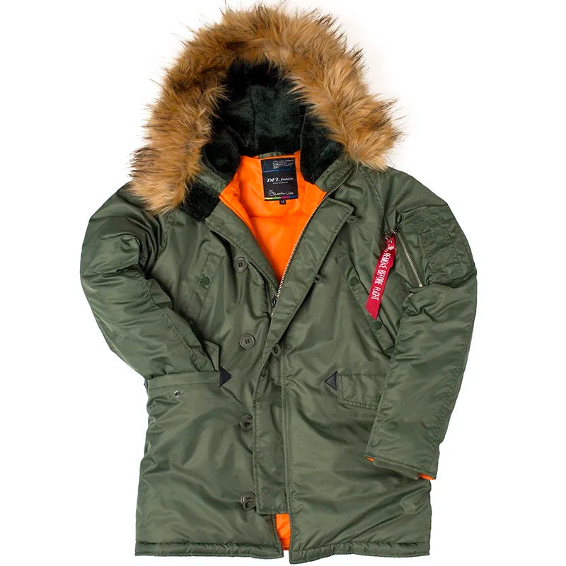 Plus size fur hood long waterproof windproof coat