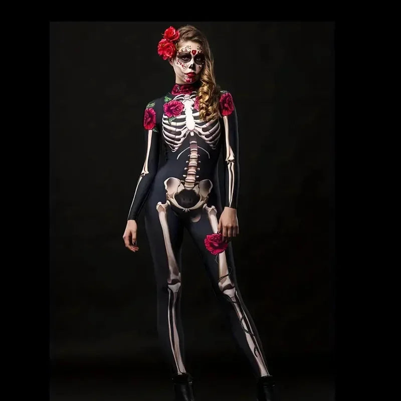 Halloween Rose Skeleton Play Costume