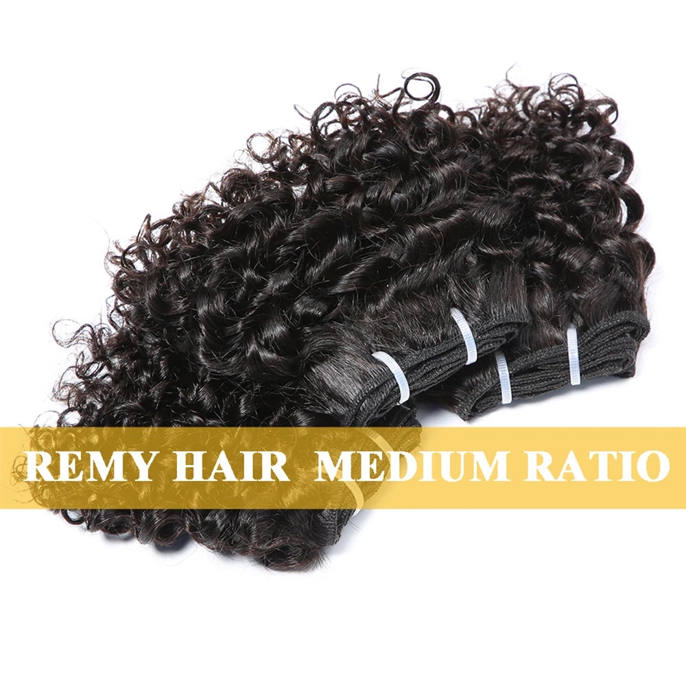 Short curly remy human hair extensions