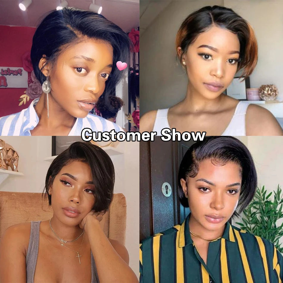 T part lace front short bob pixie cut wig