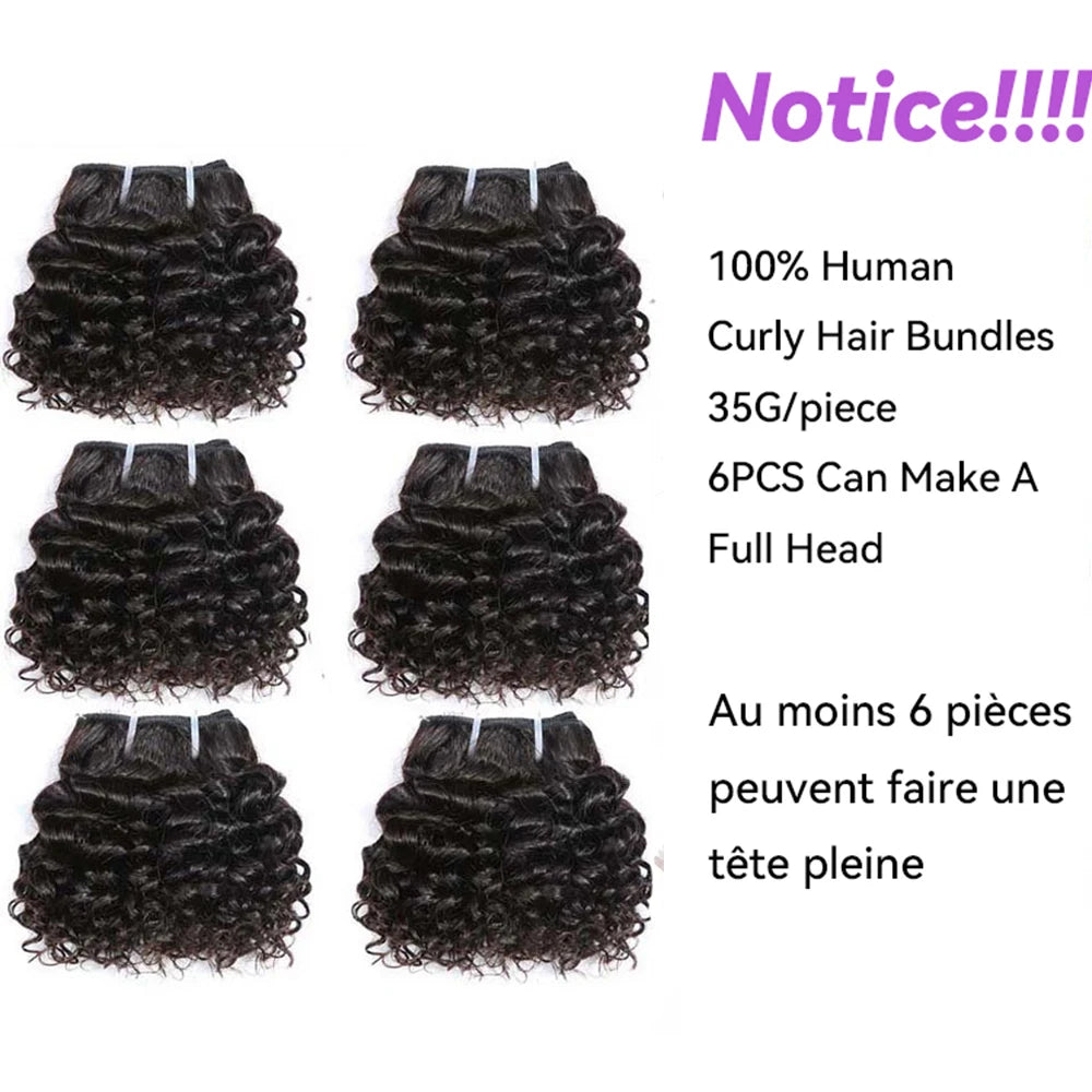 Short curly remy human hair extensions