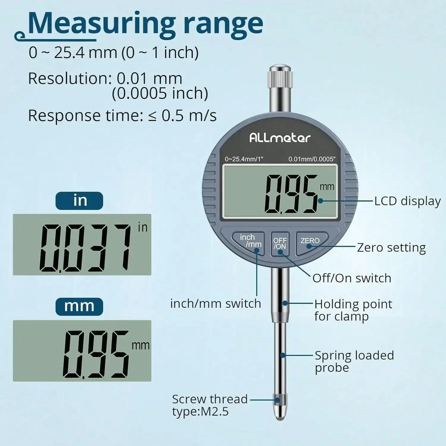 Digital dial indicator with magnetic base