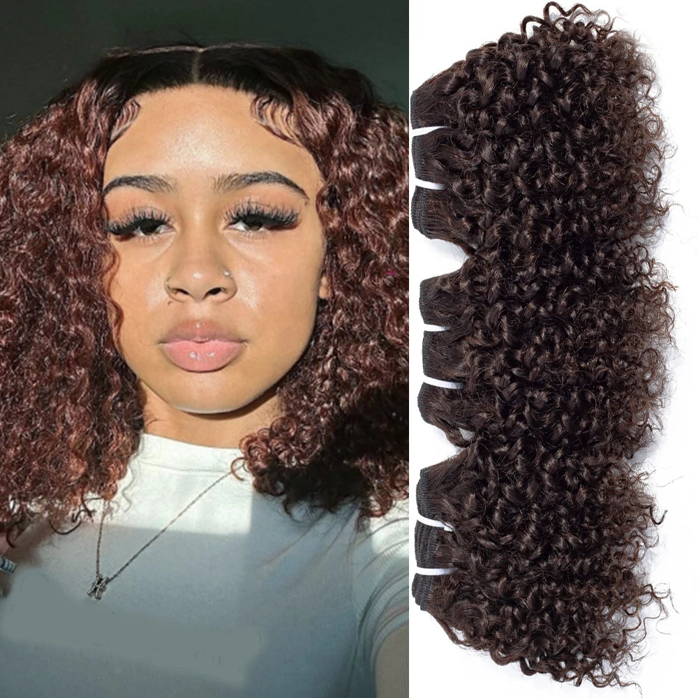 Short curly remy human hair extensions
