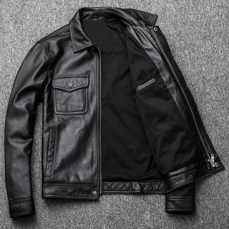 Fashion genuine leather jacket