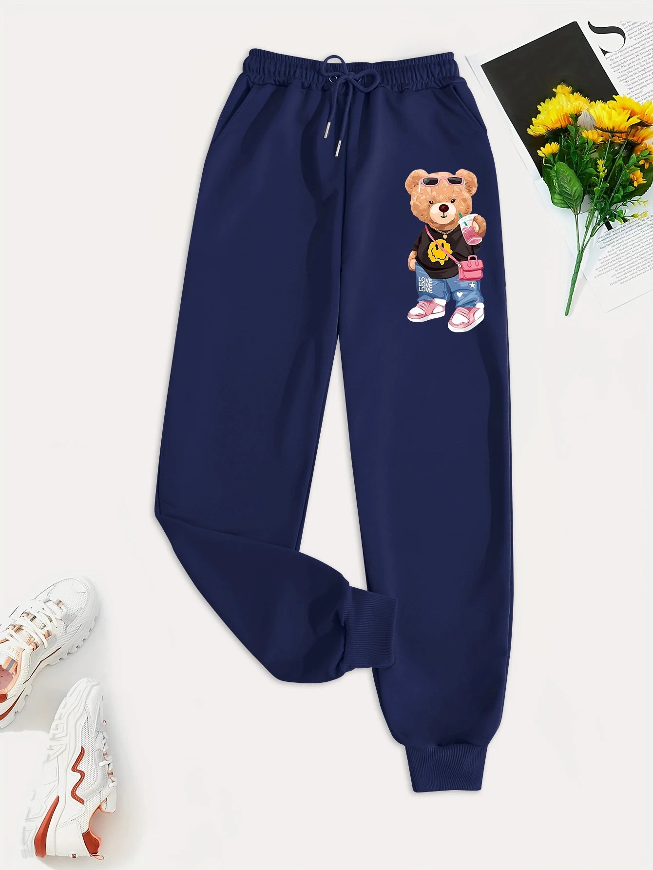 Loose fashion drawstring pockets sweatpants