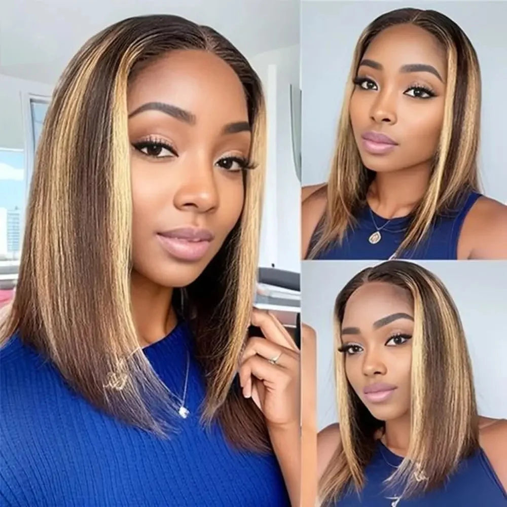 Transparent lace front human hair wig
