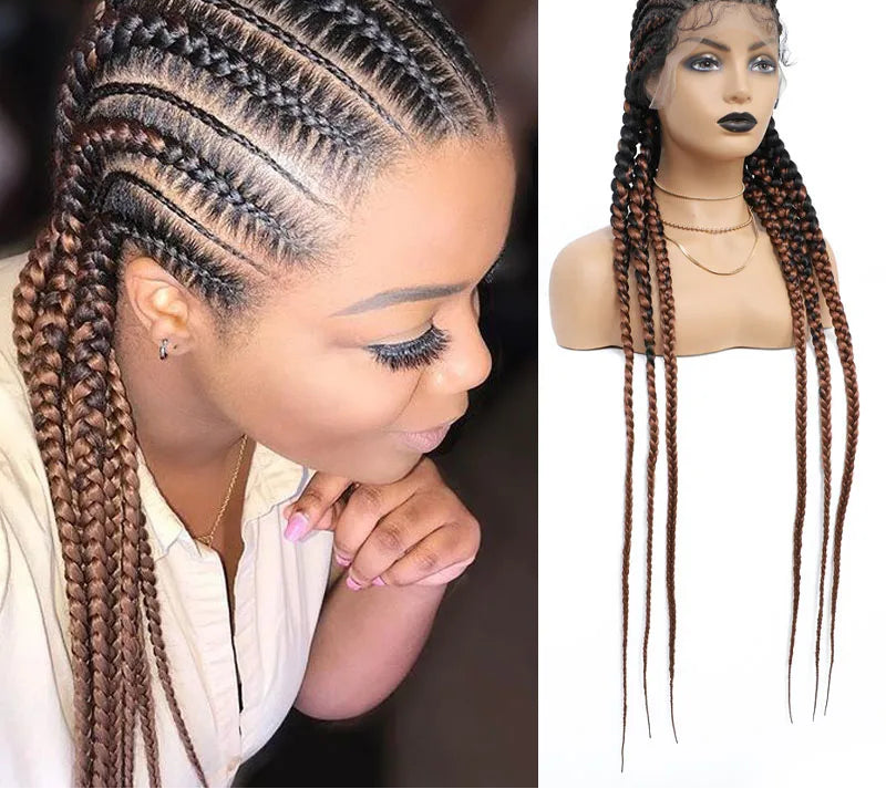 Synthetic full lace braided wigs