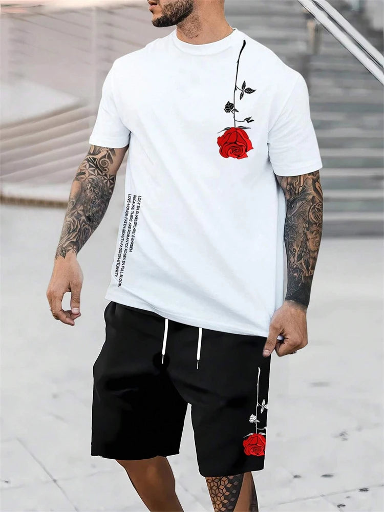 Fashion t-shirt shorts suit