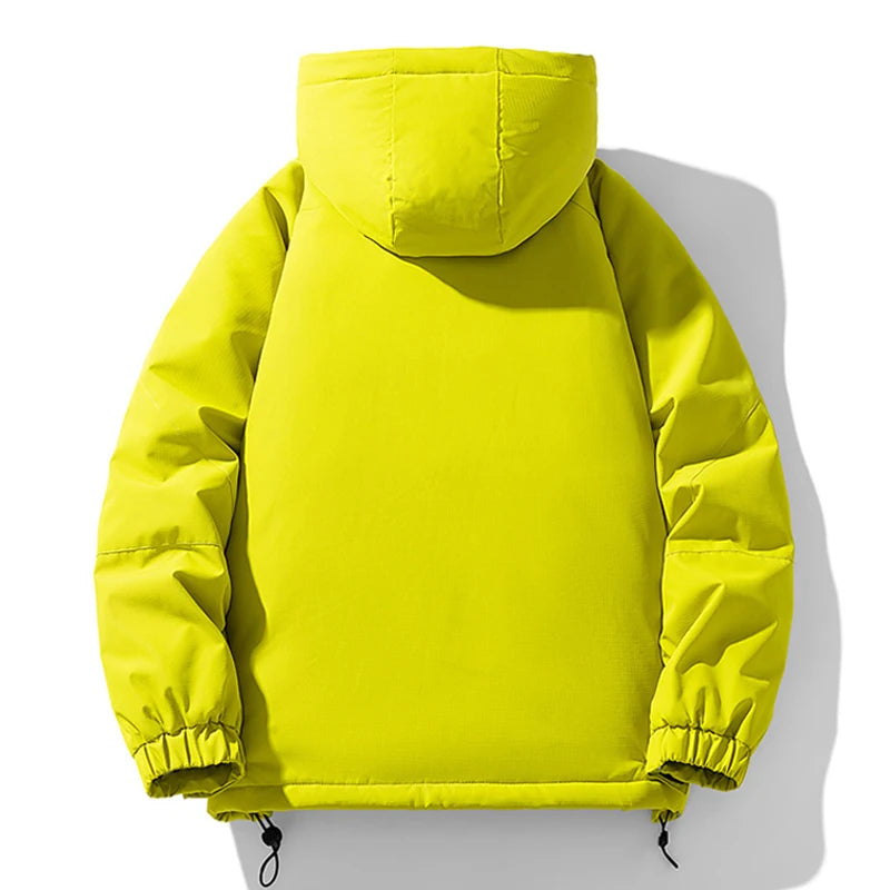 Casual waterproof thick fleece parkas jacket