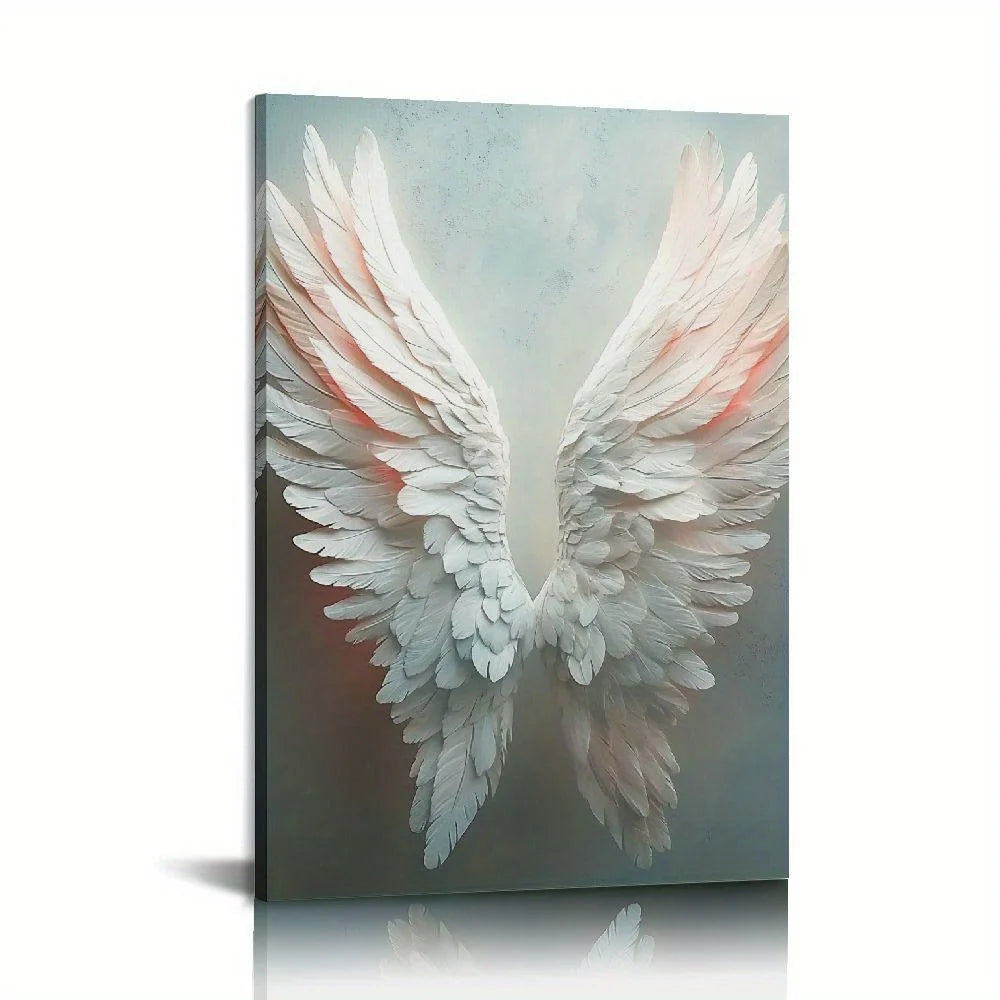 Canvas painting with wooden frame wall art