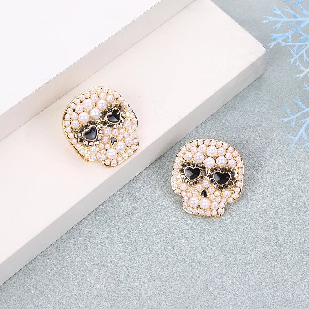Creative Micro inlaid Pearl Halloween Earrings