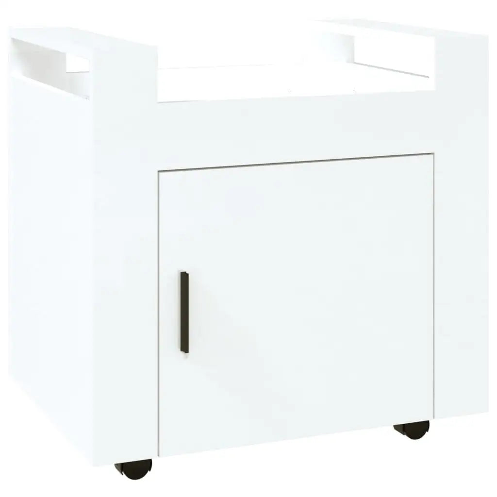 High gloss white desk trolley