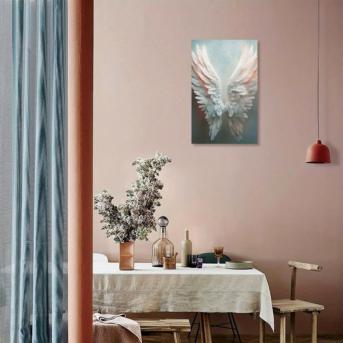 Canvas painting with wooden frame wall art