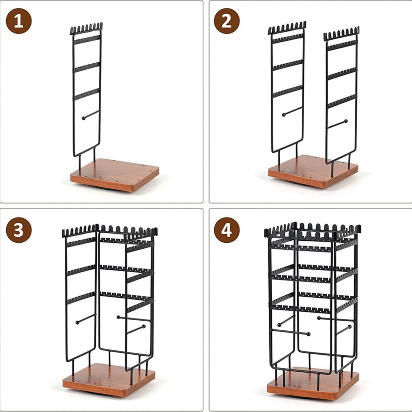 Solid wood detachable rotary jewelry rack