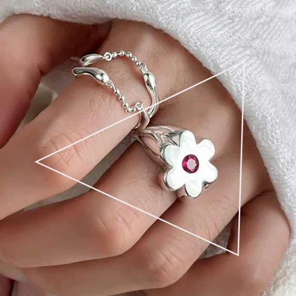 925 Sterling Silver Flower Ring