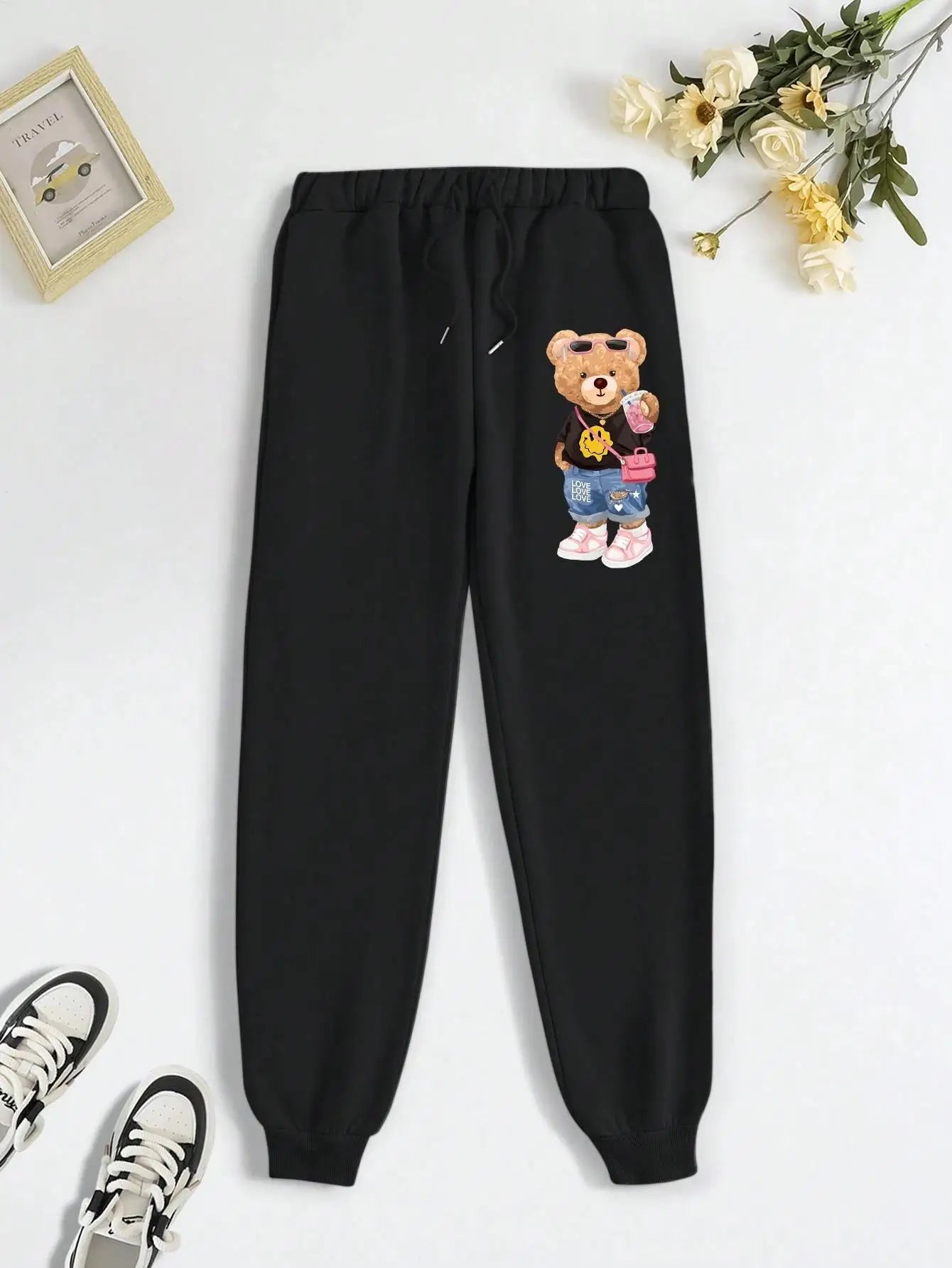 Loose fashion drawstring pockets sweatpants