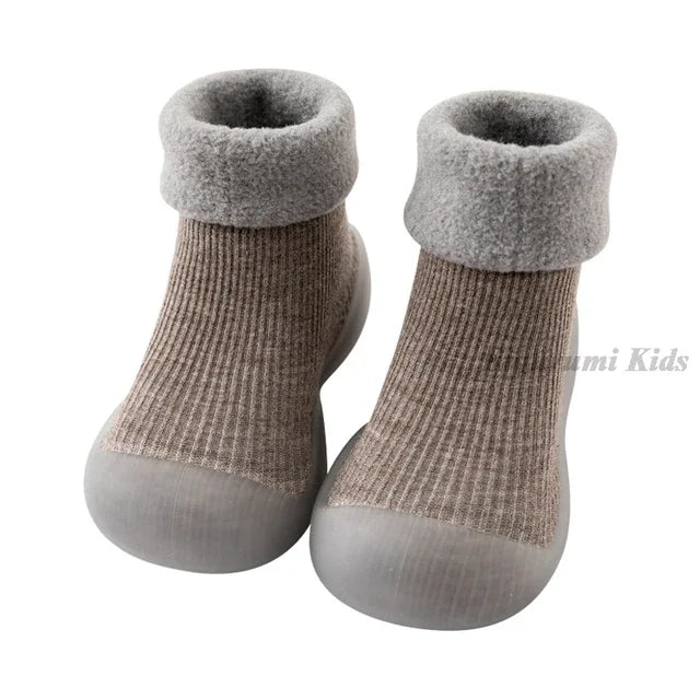 Anti-slip velvet knit winter kid's boots
