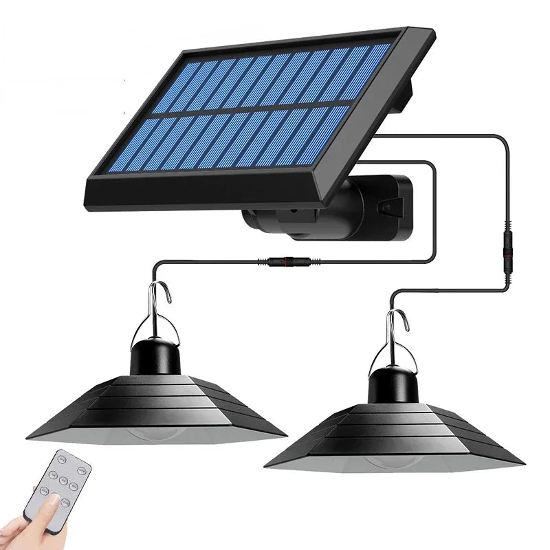 Solar pendant light with remote control
