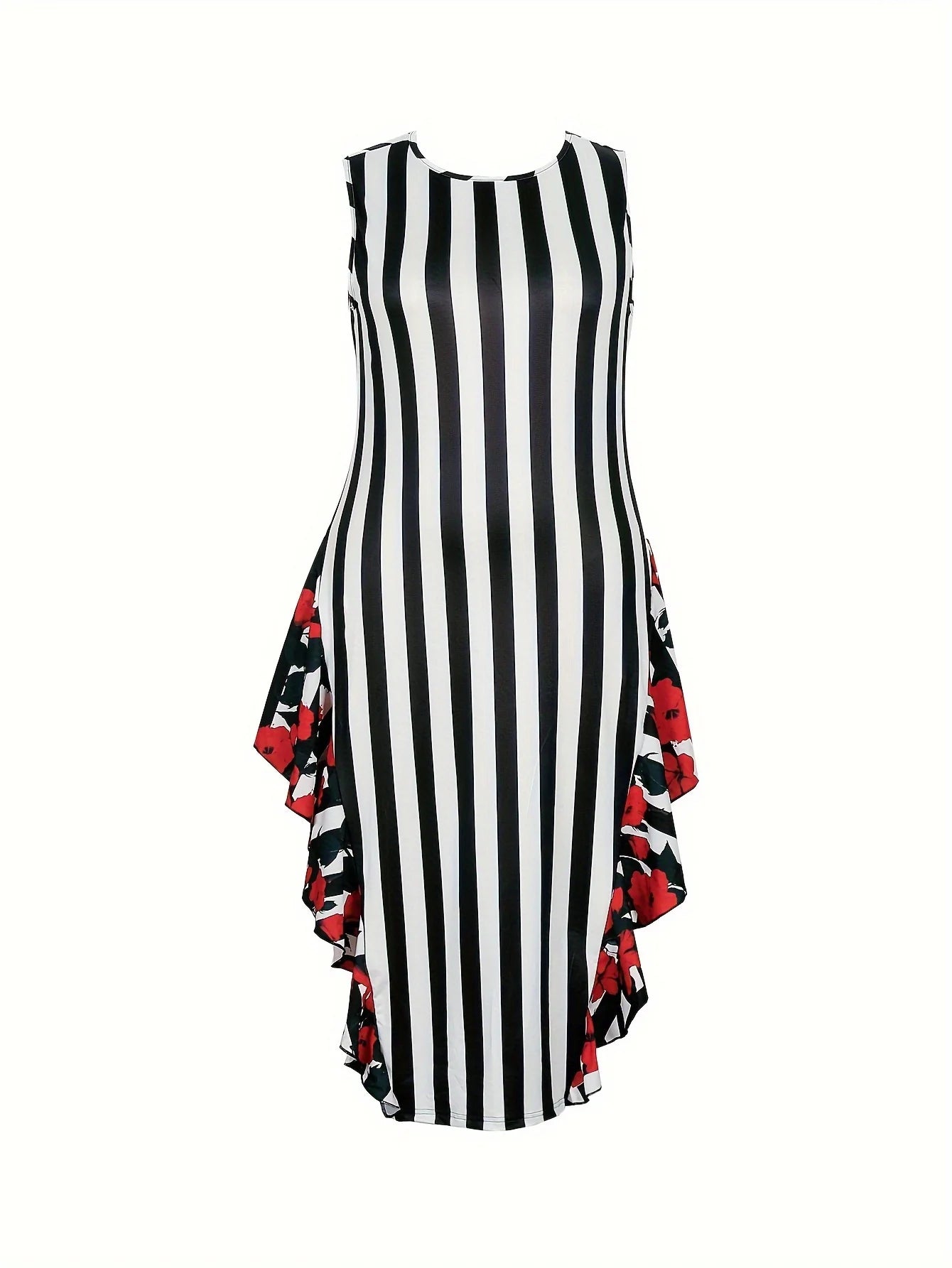 Plus size women's casual fashion sleeveless dress