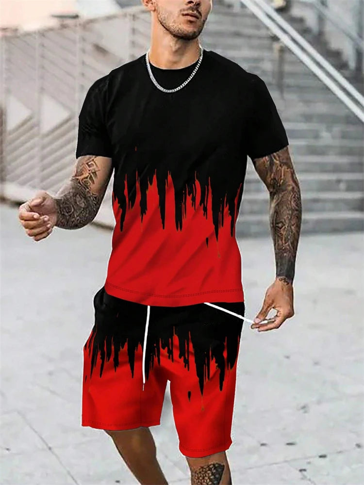 Fashion t-shirt shorts suit