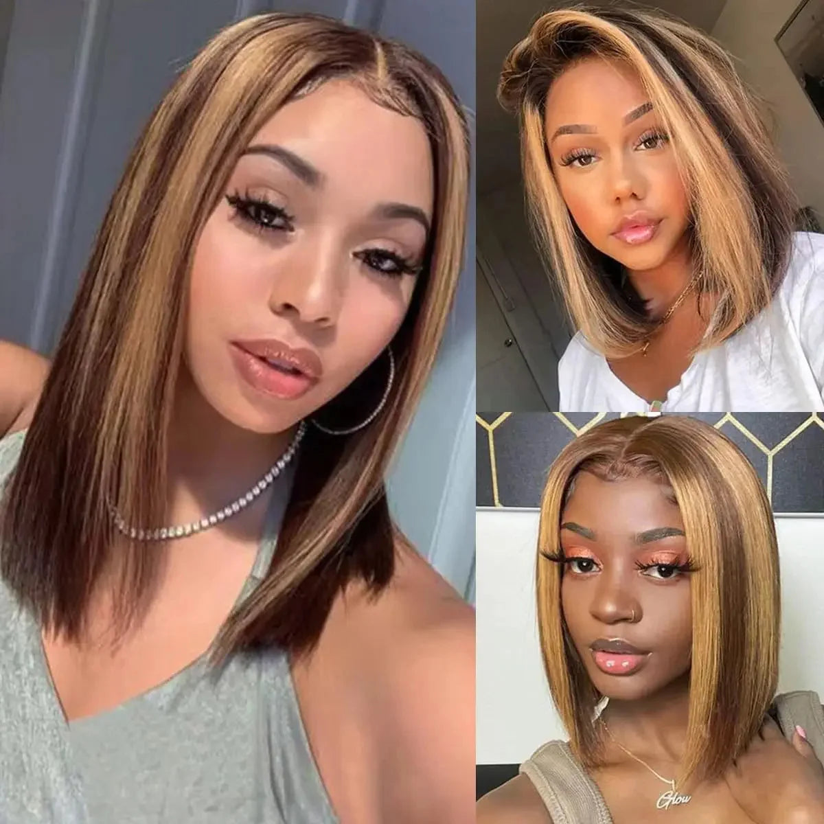 Transparent lace front human hair wig