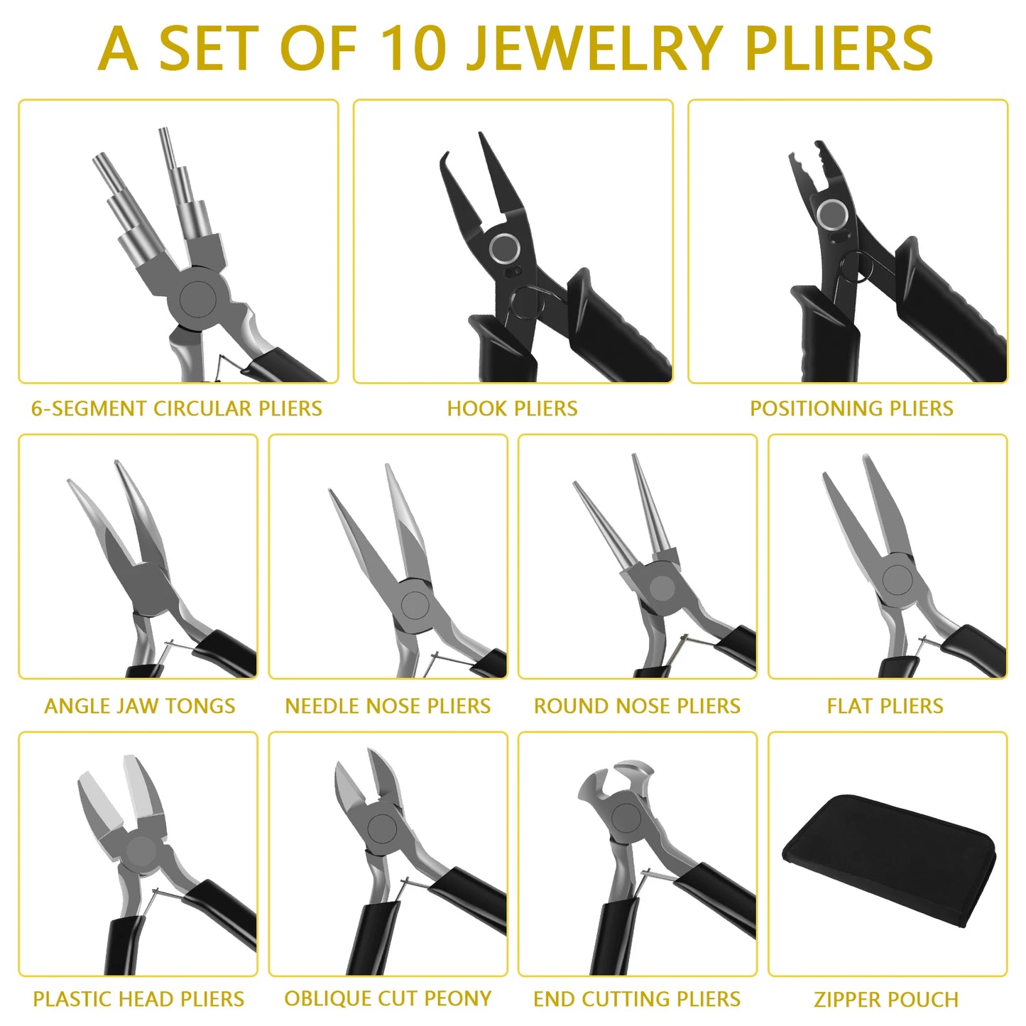 Carbon steel jewelry pliers set