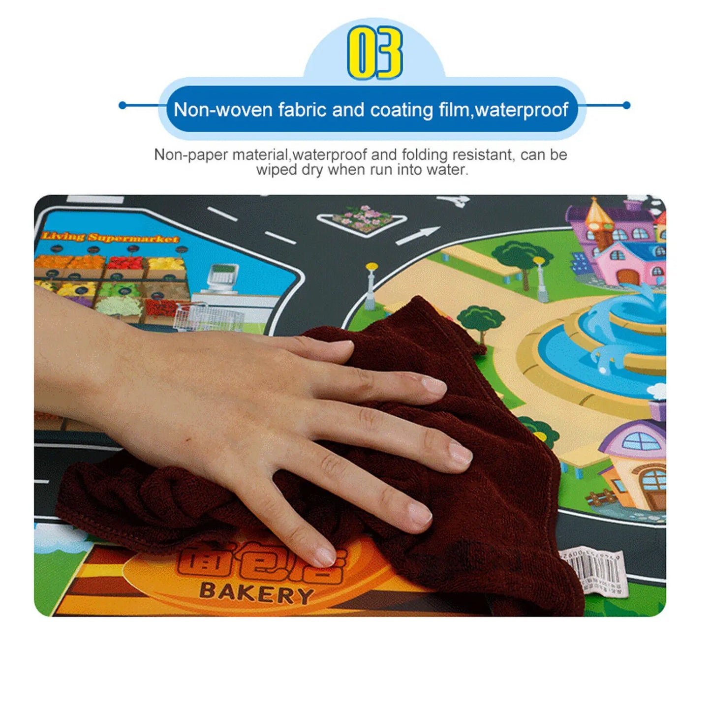 Rugs town road map city cars play mat