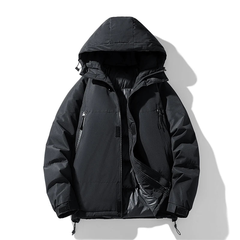 Casual waterproof thick fleece parkas jacket