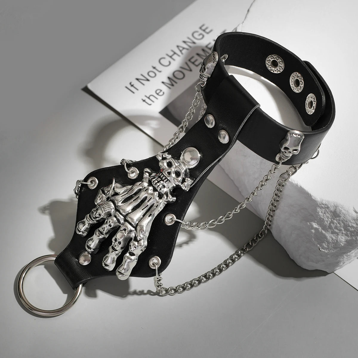 Goth PU Leather Skull Halloween Bracelets