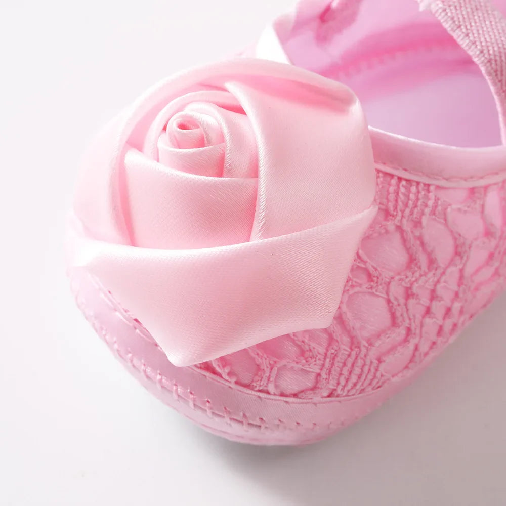 Newborn baby girl's bowknot lace shoes