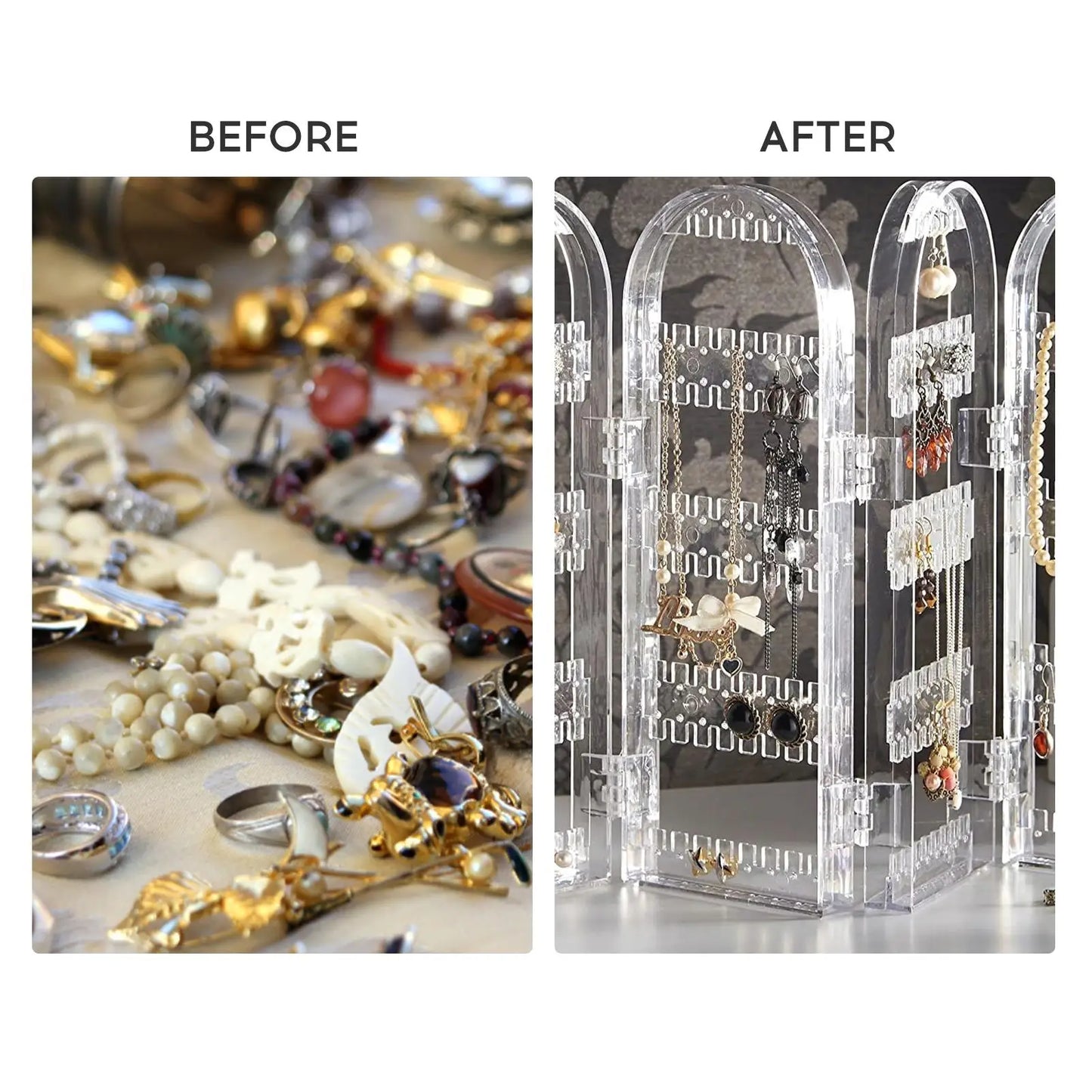 Transparent acrylic jewelry organizer stand